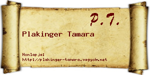 Plakinger Tamara névjegykártya